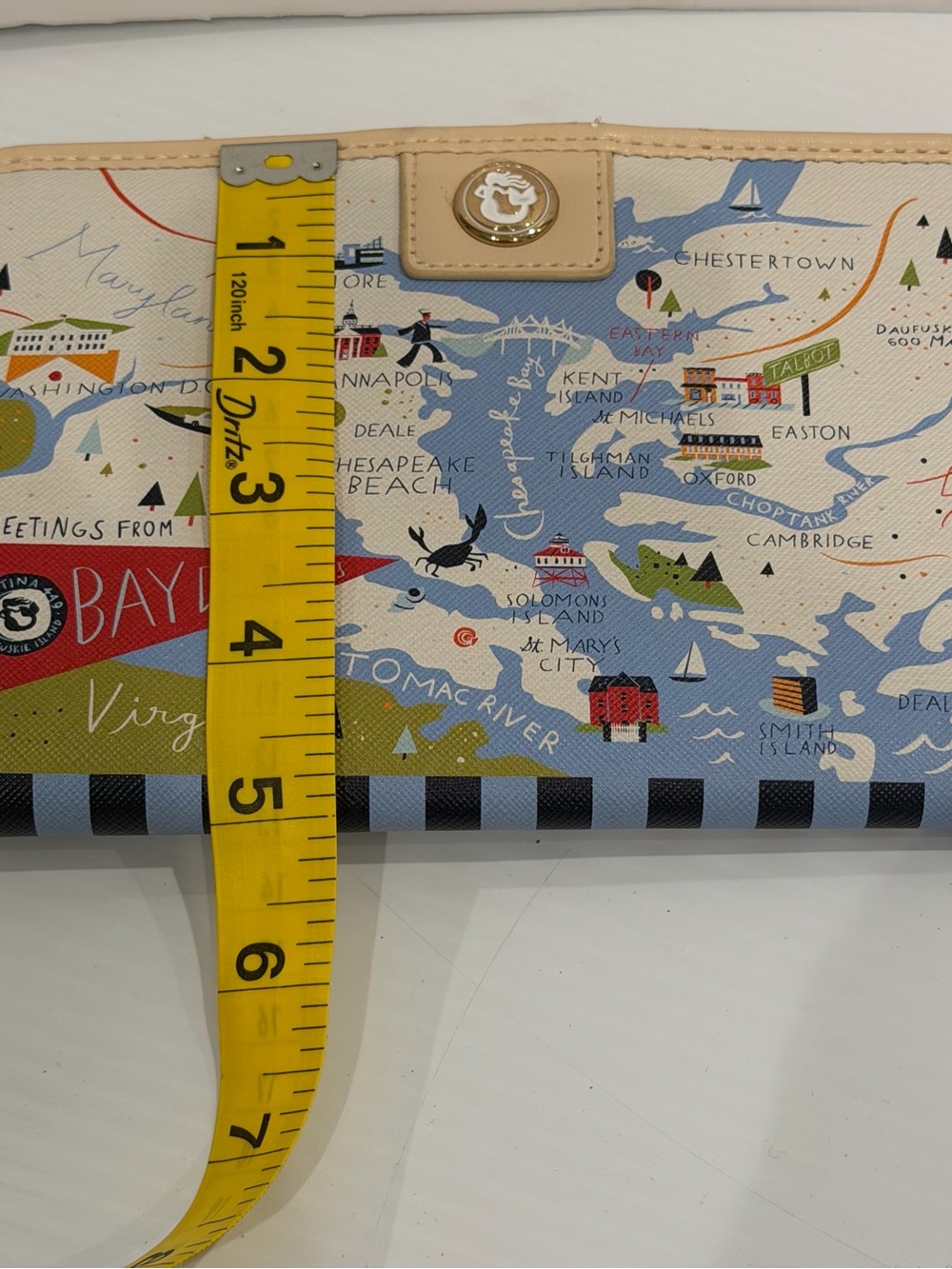 SPARTINA 449 Bay Dreams Snap Wallet map Chesapeake Bay Daufuskie Island - Picture 9 of 15